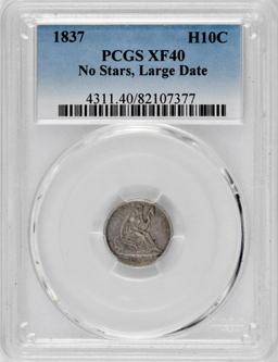 1837 P Seated Liberty Silver Half Dime (PCGS) XF40.