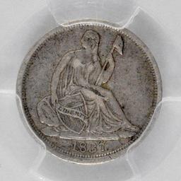 1837 P Seated Liberty Silver Half Dime (PCGS) XF40.