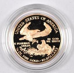1995 W $10 American Gold Eagle 1/4oz. Proof.