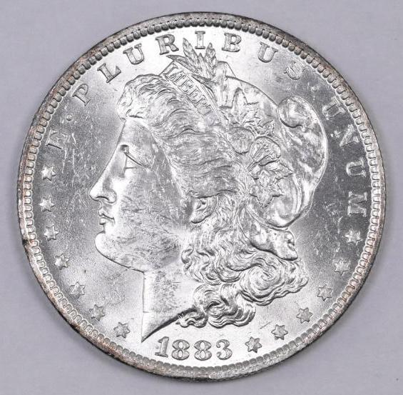 1883 O Morgan Silver Dollar.