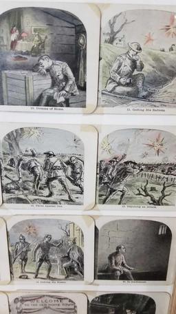 Framed group of vintage stereoscope cards