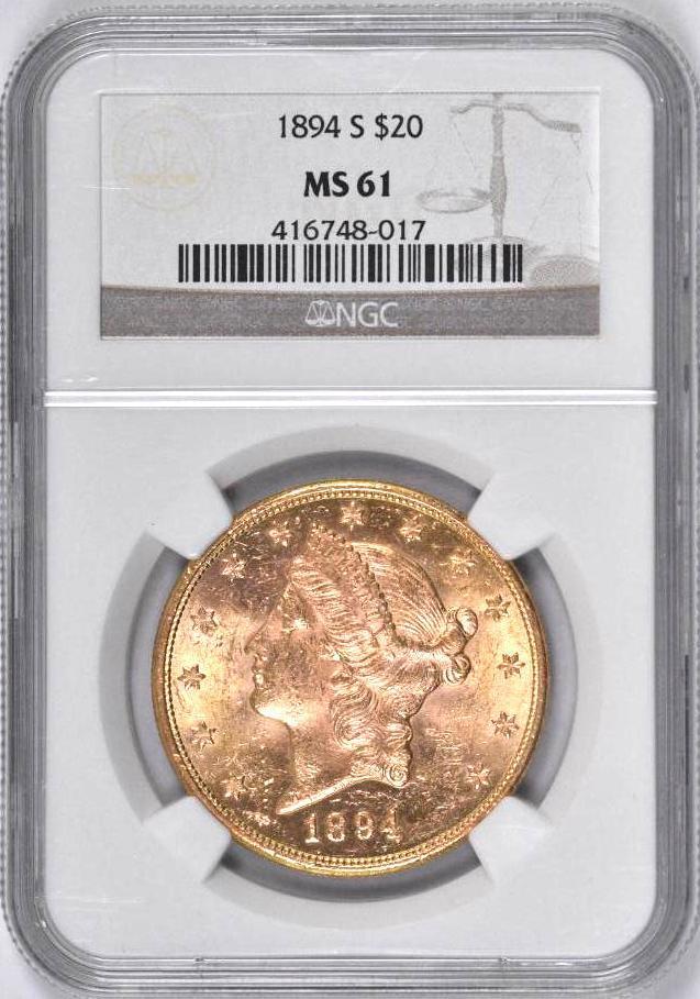 1894 S $20 Liberty Gold (NGC) MS61