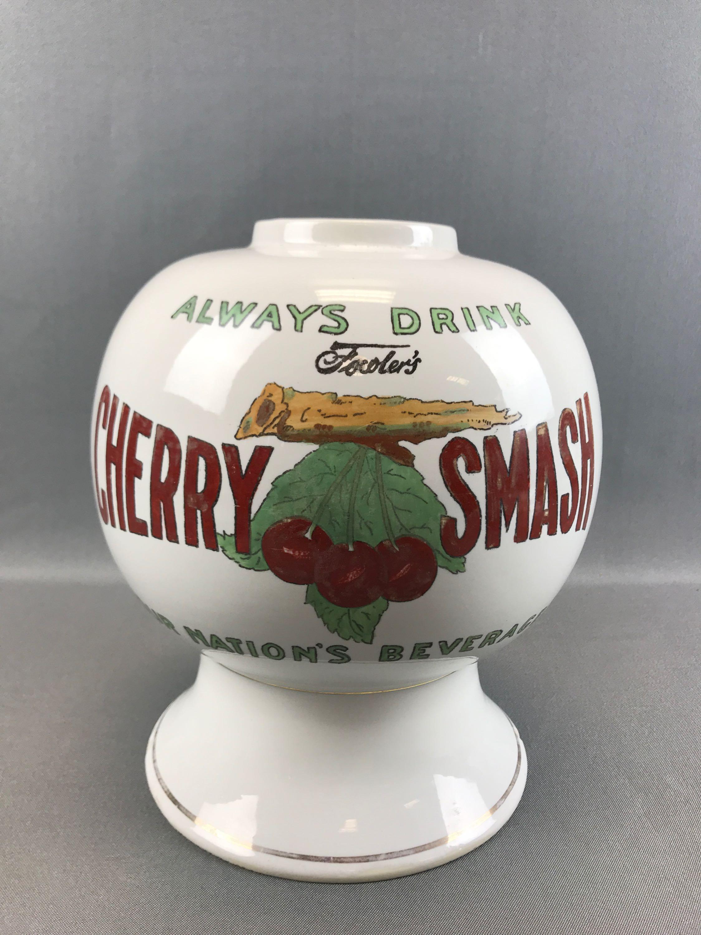 Vintage "Fowler's Cherry Smash" Syrup Dispenser