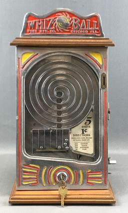 Vintage(1930s) Pace Manufacturing Co. "Whiz Ball" Coin Operated Skill Game w/ Key