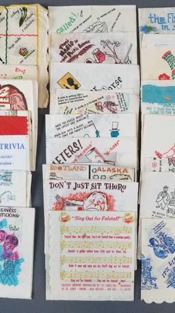 Group of 60+ vintage character napkins