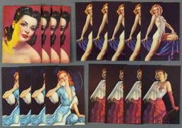 Group of 17 vintage pinup lithographs