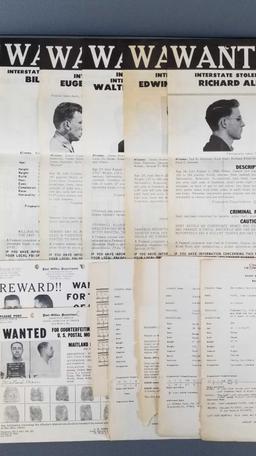 Group of 16 vintage Wanted Posters