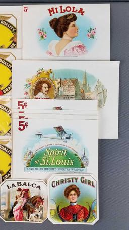 Group of vintage cigar labels