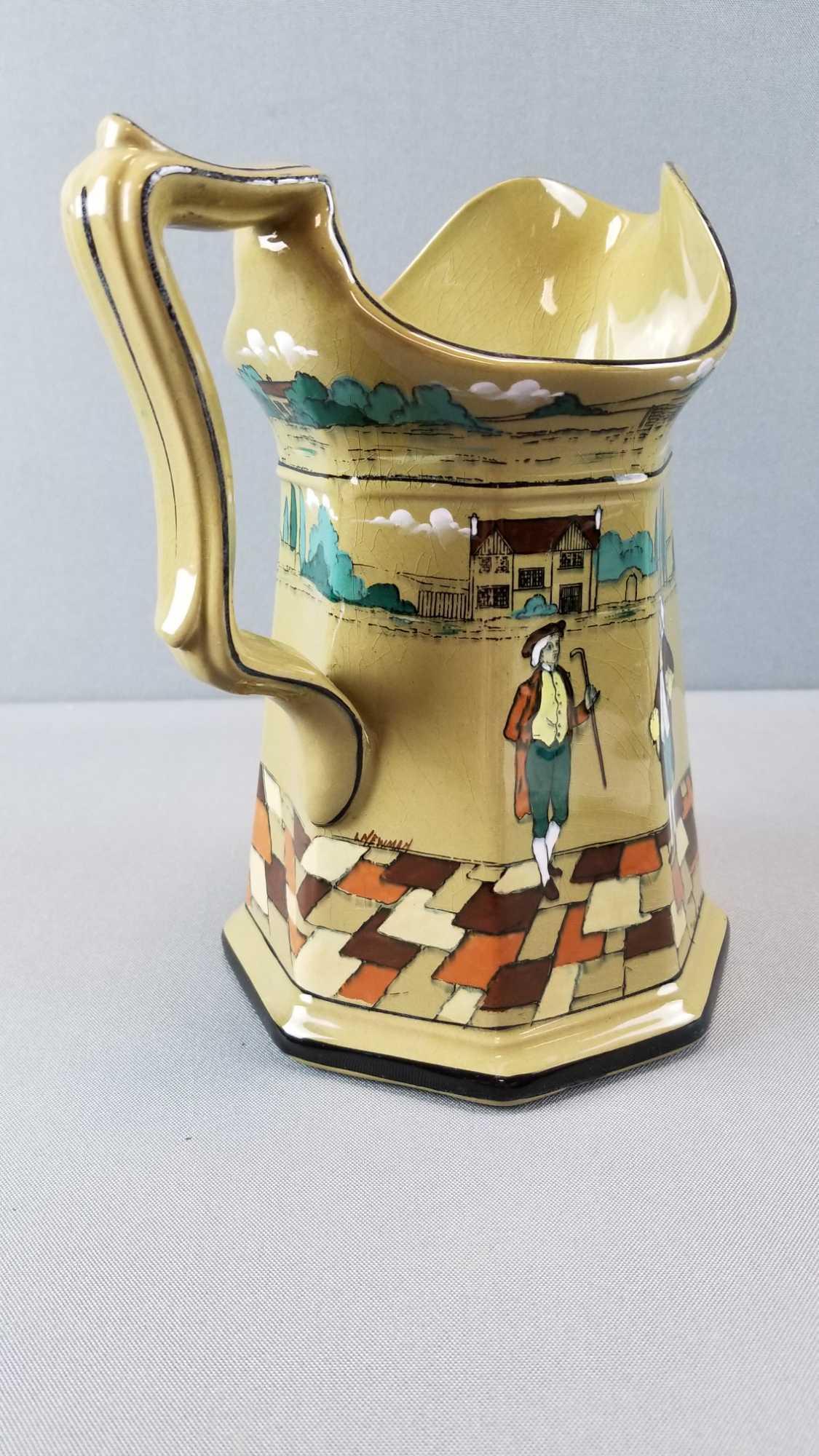 Antique Buffalo Pottery deldare ware pitcher