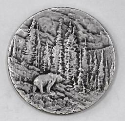 Sunshine Minting Company Wildlife of the American West Grizzly 4.265oz. .999 Fine Silver Round