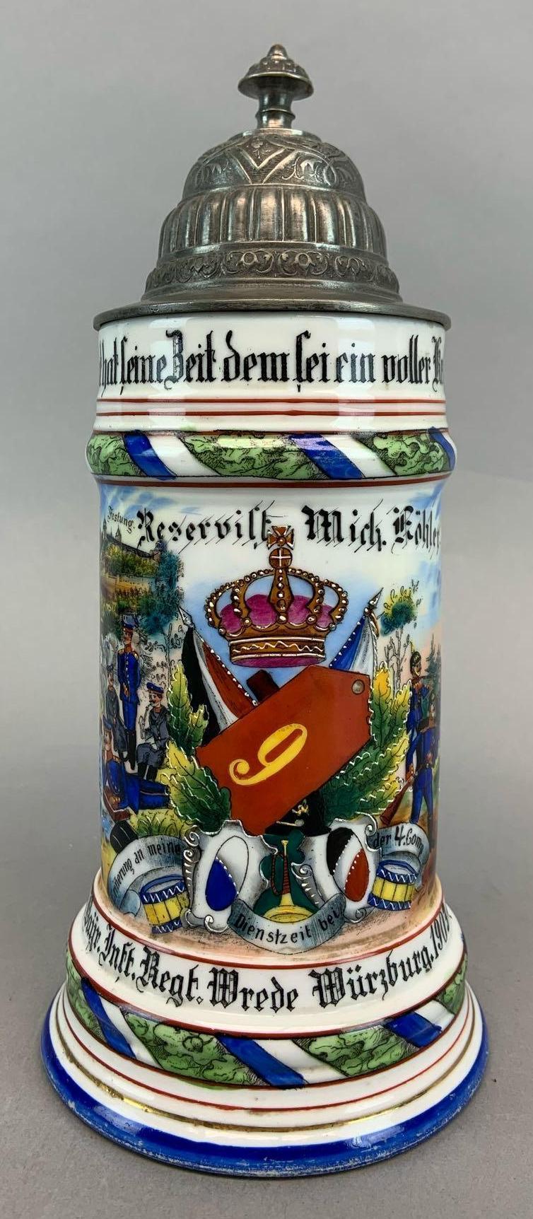 Fantastic Original Stein for Bavarian 9th Infantry Regiment