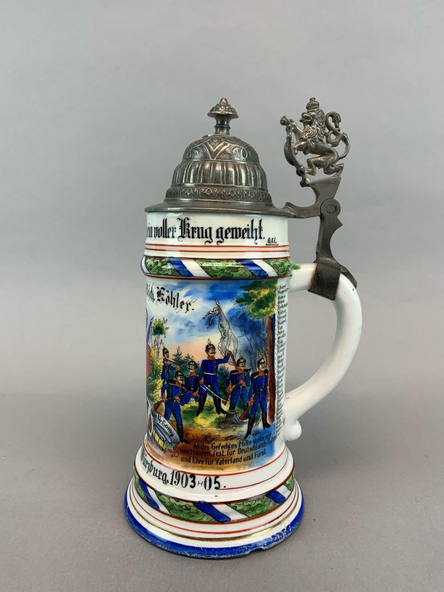 Fantastic Original Stein for Bavarian 9th Infantry Regiment