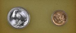 1984 Olympic 2-Coin Olympic Commemorative $10 Gold & Silver Dollar BU