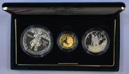 1992 3-Coin Columbus Quincentenary Commemorative Half & Silver Dollar & $5 Gold Proof