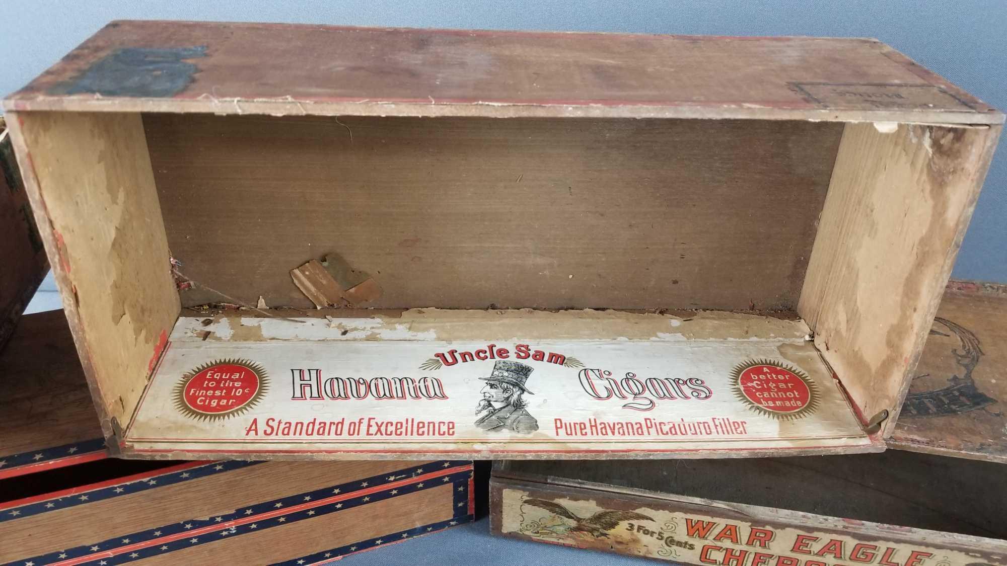 Group of 4 vintage cigar boxes