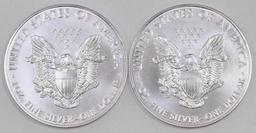 Group of (2) 2021 American Silver Eagle 1oz