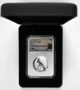 2017 P Australia Silver Wedge-Tailed Eagle High Relief Reverse Proof (NGC) PF70