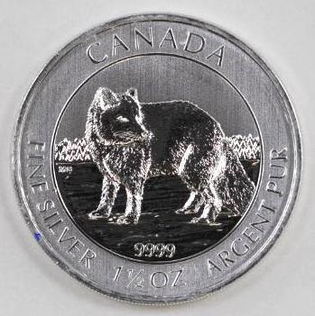 2014 Canada $8 1.5oz. Arctic Fox .9999 Fine Silver