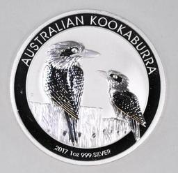 2017 Australia Kookaburra 1oz. .999 Fine Silver Round