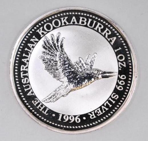 1996 Australia Kookaburra 1oz. .999 Fine Silver Round
