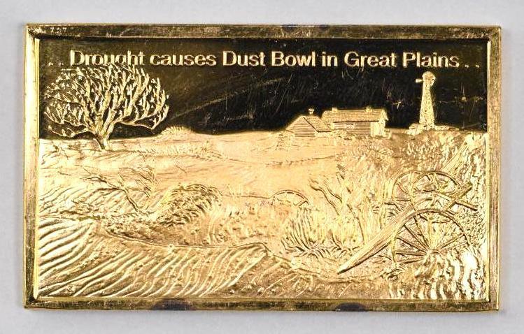 Franklin Mint Gold Electroplate 1oz. .925 Fine Silver Ingot/Bar