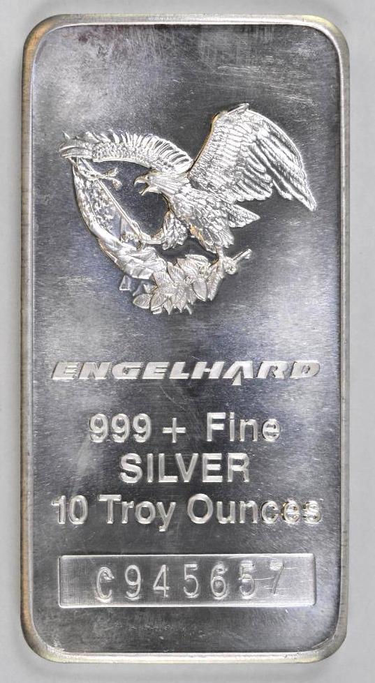 Engelhard 10oz. .999 Fine Silver Ingot/Bar