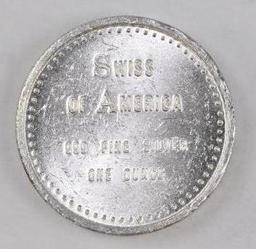 Swiss of America 1oz. .999 Fine Silver Round