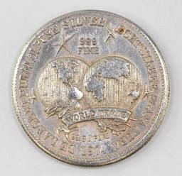 1974 World Trade 1oz. .999 Fine Silver