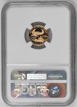 1989 P $5 American Eagle 1/10thoz. .999 Fine Gold (NGC) PF69 Ultra Cameo