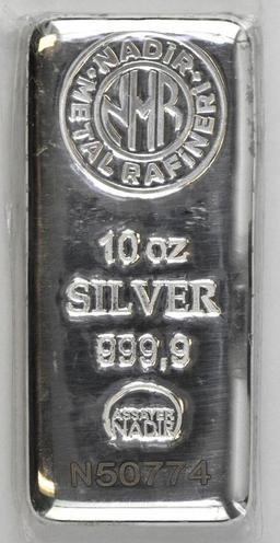 Nadir Metal Rafineri 10oz. .9999 Fine Silver Ingot/Bar