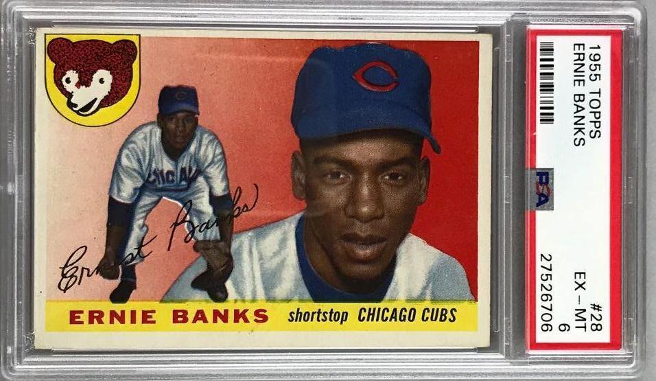 1955 Topps Baseball Ernie Banks Card PSA 6