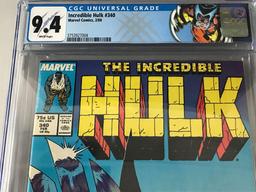 CGC Graded Marvel Comics Incredible Hulk No. 340 comic book
