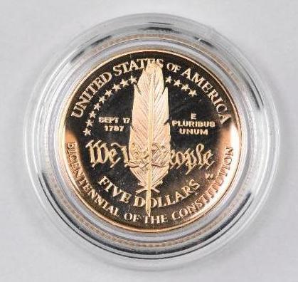 1987 $5 Constitution Commemorative Gold Proof