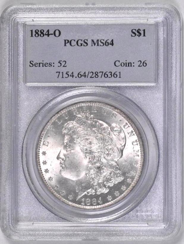 1884 O Morgan Silver Dollar (PCGS) MS64.