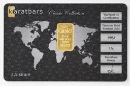 Karatbars 2.5 Gram .9999 Fine Gold Ingot/Bar