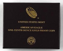 2021 W $5 American Gold Eagle 1/10thoz. Proof