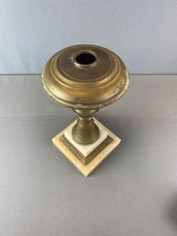 Brass Oil Lamp with Marble Base