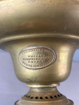 Brass Oil Lamp with Marble Base