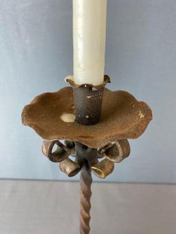 Pair of Wrought Iron Candlesticks