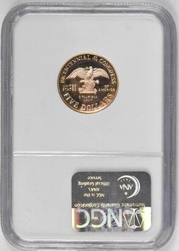 1989 W $5 Congress Commemorative Gold (NGC) PF70 Ultra Cameo