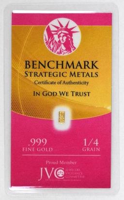 Benchmark Strategic Metals 1/4 Grain .999 Fine Gold