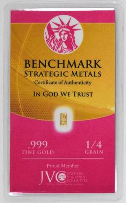 Benchmark Strategic Metals 1/4 Grain .999 Fine Gold