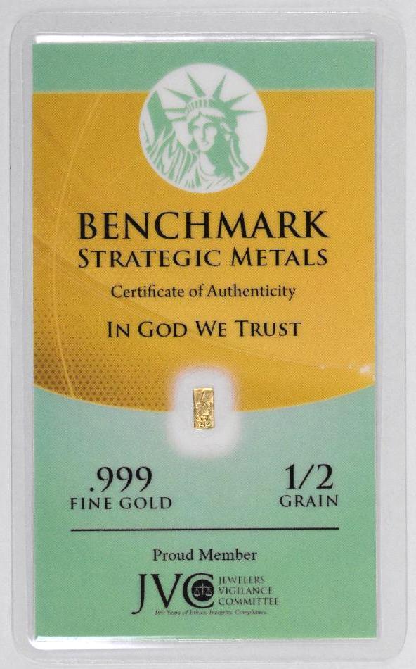 Benchmark Strategic Metals 1/2 Grain .999 Fine Gold