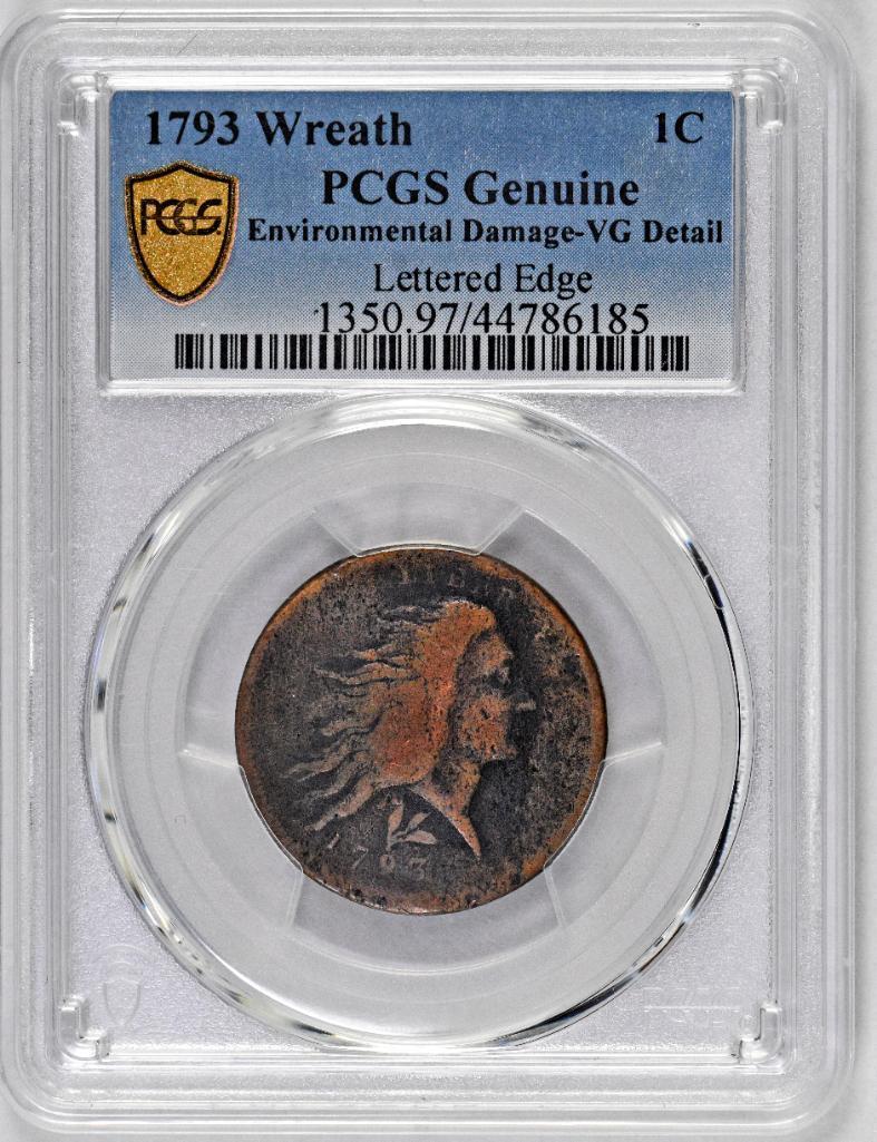 1793 Flowing Hair Large Cent (PCGS) VG details