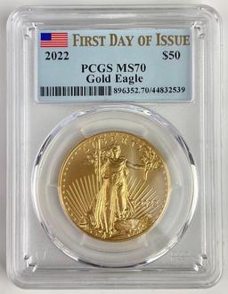 2022 $50 American Eagle 1oz. .999 Fine Gold (PCGS) MS70 First Day of Issue