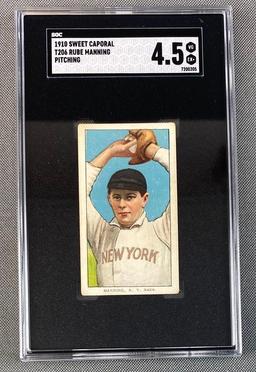 1910 T206 Rube Manning Sweet Caporal Pitching SGC 4.5