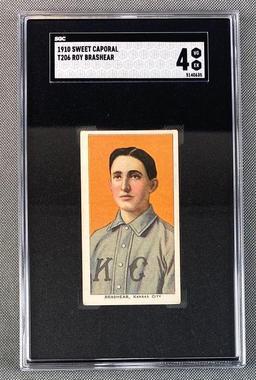 1910 T206 Roy Brashear Sweet Caporal Orange Background SGC 4