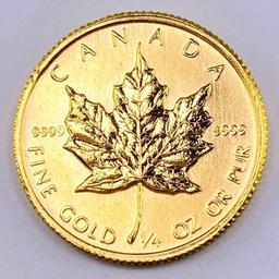 1985 $10 Canada Maple Leaf 1/4 oz. .9999 Fine Gold