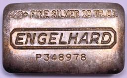 Engelhard Early Poured Loaf 10oz. .999 Fine Silver Ingot/Bar