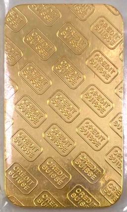 1 oz .9999 Fine Gold Bar Credit Suisse Serial Numbered